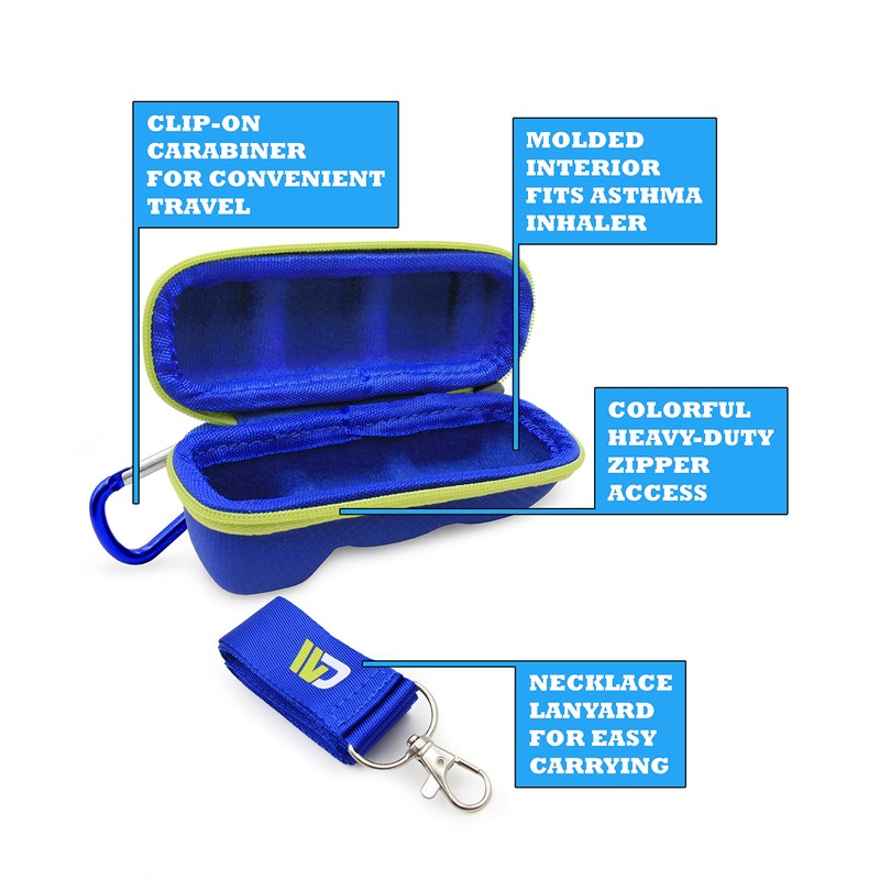 CASEMATIX CASEMATIX Blue Green Travel Case Compatible with Asthma Inhaler,