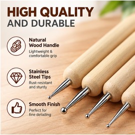 5-Piece Double-Ended Ball Stylus Set for Clay and Pottery