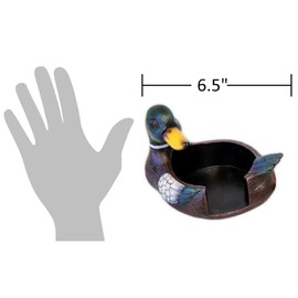 The Bridge Collection 4" Mallard Duck Coasters With Holder - Set of 5 - Hunting Home Decor - Drink Coasters for Cabin or Lodge