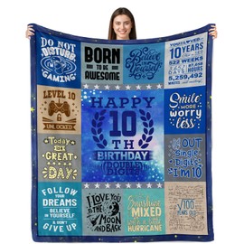 Sulpoie Birthday Gifts for 10 Year Old Boys Blanket 50"x60", 10th Birthday Gifts for Boys Girls, 10 Year Old Boy Gift Ideas, 10th Birthday Decorations for Boy Throw Blanket