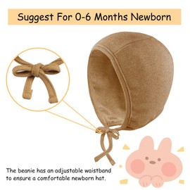 JANGANNSA Newborn Baby Hospital Hat Infant Set Head Cap Lovely Ears Belt Beanie 0-6Months (Black+Gray+Coffee,6-12 Months)