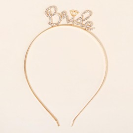 Gold Bachelorette Party Headband Decorations Accessories for Bride Shower Gifts for Bride to Be Headbands Bachelorette Party Tiaras Crowns for Bride Wedding Day Gift Headpiece