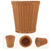 Alipis Rattan Waste Basket, Straw Trash Can Woven Wastebasket Plastic