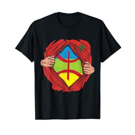 Amazigh Morocco Gift Berber Kabyle Moroccan Superhero T-Shirt