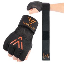 VAULT Simple Bandage, For Boxing, L/XL Size (Men's), 2 Hand Set, Equipped with Shock Absorbing Gel, Mesh and Breathable, Type, Easy to Wear, Machine Washable, Lightweight, Thin Gloves, Kickboxing