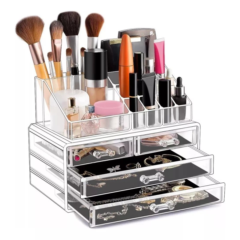 Clicmania Organizador Cosmeticos Maquillaje Acrilico Labiales Brochas