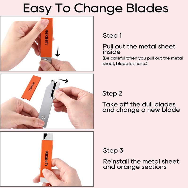 REXBETI 12 Pack Box Cutter, Retractable Cardboard Cutter, Razor Blade