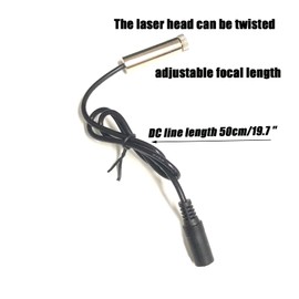 DC Green Laser Module Industrial Laser Module, Adjustable Focal Length line Length 19.7 ″/50cm DC Plug Diameter 12mm(point-2pack)