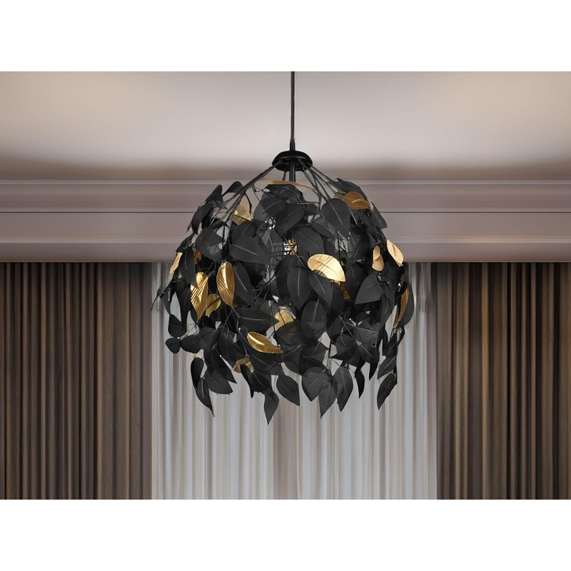 LED Pendant Light Dimmable Lampshade Diameter 38 cm Leaves Design