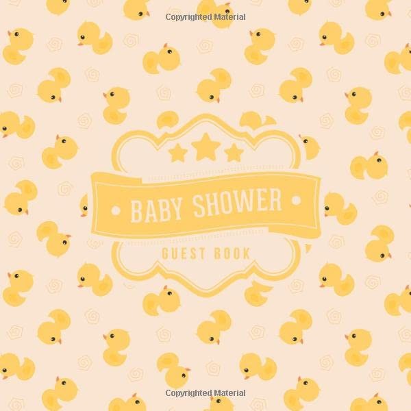 Baby Shower Guest Book: Pretty Yellow Ducks Pattern | +