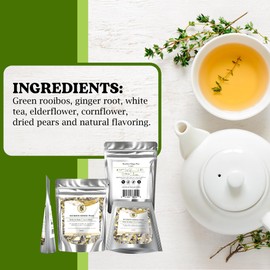 Nelson's Tea Bourbon Ginger Pear - Cut & Sifted Ginger Loose Leaf Tea with Dried Elderflower, Cornflower and Pears (Sample)