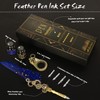 Aifeiter Quill Pen Ink Set,Calligraphy Pen Set,Includes:Feather Pen,2 Bottles of