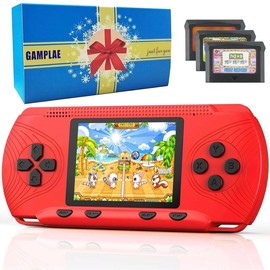 【2025 New】Handheld Game Console for Kids, Portable Game Console with Preloaded 258 Video Games & 3 Game Cartridges, 3.0'' Large Screen, Rechargeable Battery, Hand Held Game Console Gift for Kids 4-12 - Color: Red