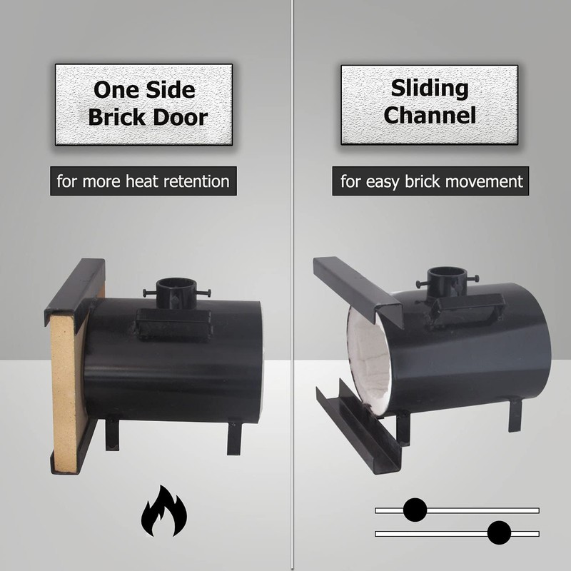 Portable Propane Forge Single Burner with One Side Brick Door,