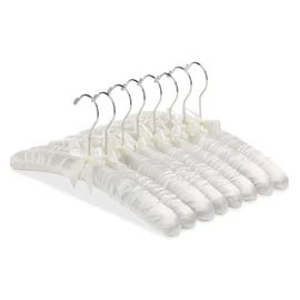 Whitmor 8PK Sat Blouse Hanger, 8 Count, Bone