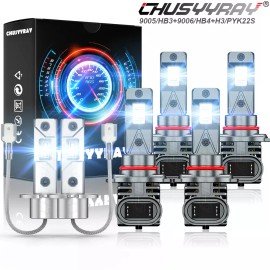 CHUSYYRAY For Jaguar XJ6 1995-1997 6000K LED Headlight High Low Fog Lights Bulbs Combo 6PC