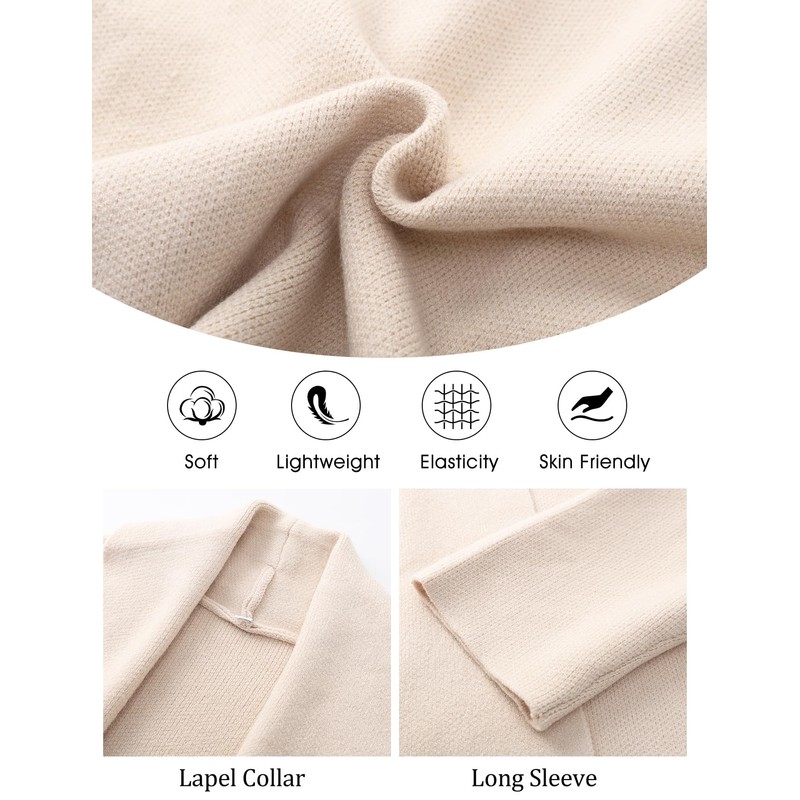 Flygo Women's Cropped Cardigan Sweater Oversized Shawl Lapel 2024 Fall