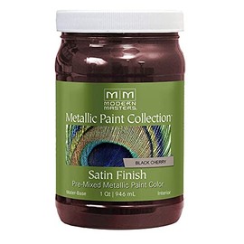 Modern Masters ME70432 Satin Metallic Paint, 32 oz, Black Cherry