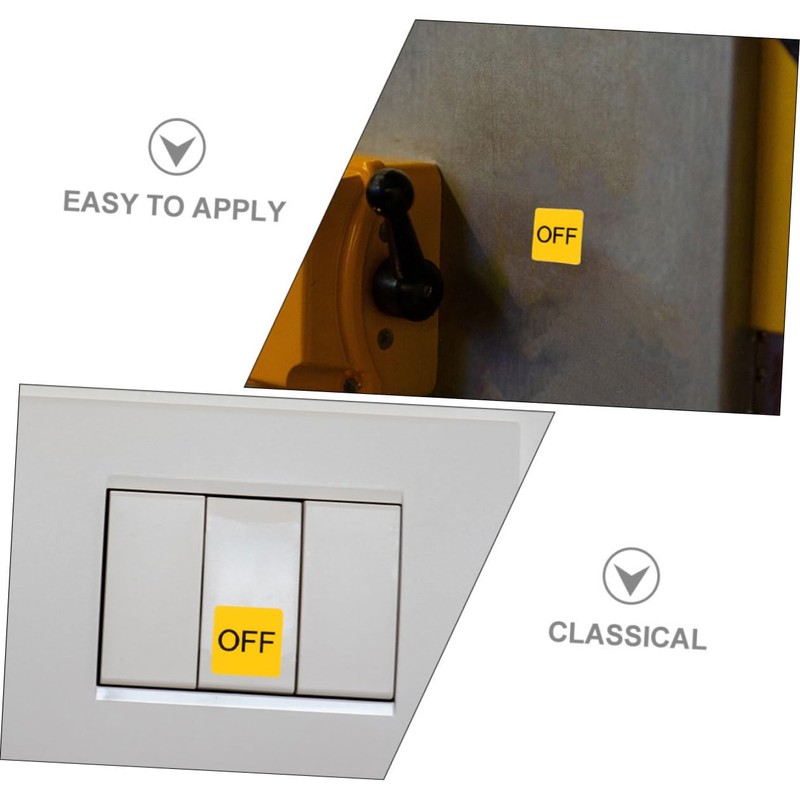 CAXUSD 12sheets Off Stickers Caution Labels for Equipment Easy to