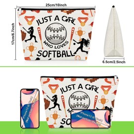 Softball Gifts for Woman Softball Lover Makeup Bag Thank You Gifts for Baseball Coach Players Fans Friend Mom Daughter Cosmetic Bag Christmas Graduation Birthday Present Appreciation Zipper Pouch