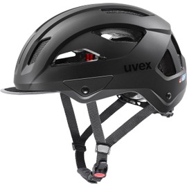uvex stride style - sturdy city bike helmet for men & women - individual fit - upgradable with an LED light - black matt - 56-59 cm