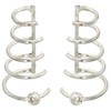 Sterling Silver Cartilage Hoop Earrings w/Beads Non Pierced 5-band Graduated