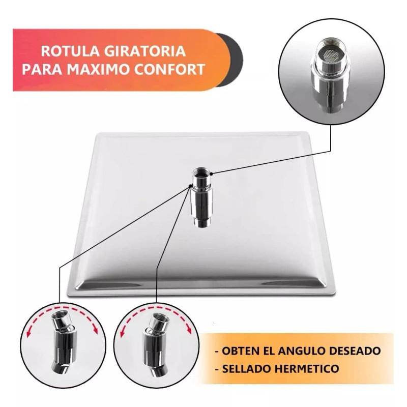 BALULAA 30 Cm Cabezal De Ducha Lluvia Regadera Alta Presion