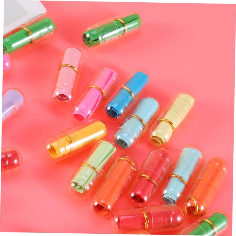 Levemolo 50pcs Mini Plastic Wishing Capsules Bottles for Capsule Bottles