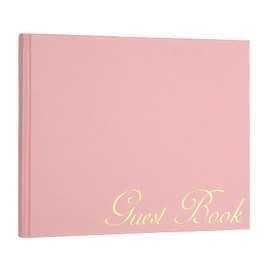PATIKIL Elegant Guest Book 9"x7" Offset Paper Wedding Guest Book Stylish Sign-in Book with 50 Sheets Blank 120 GSM Paper for Receptions, Birthdays, Funerals, Special Events, Pink
