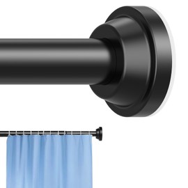 Haryaers Shower Curtain Rod Adjustable Matte Black Spring Tension Stainless Steel Telescoping Rod No Drilling Rods for Bathroom Closet Windows No Drilling No Slip No Rust 30 to 64 Inch