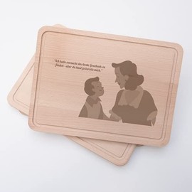 Geschenkfreude Chopping Board with Engraving for Mother - Beste Mama der Welt - Gifts for Mother's Day / Gift Idea for Mum - Juice Groove - Beech