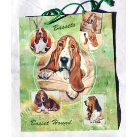BASSET HOUND, SET OF 5 LARGE GIFT BAGS by Ruth Maystead