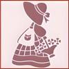 Sunbonnet Sue 2 Stencil - 4.5" x 6" Children Kids