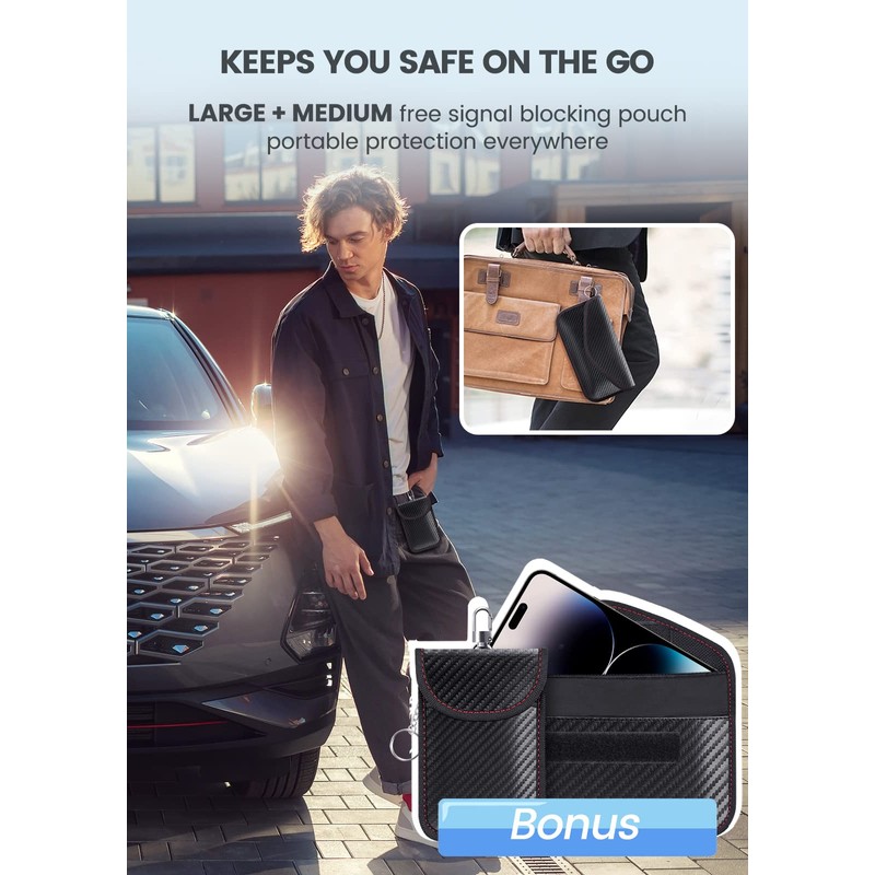 Samfolk Faraday Box with Faraday Pouch 2 Pack, Keyless Entry