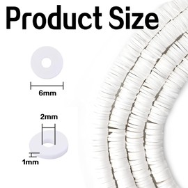 2800 PCS White Clay Beads - Round Spacer Beads for DIY Jewelry Making, Bracelets, Necklaces, and Craft Projects