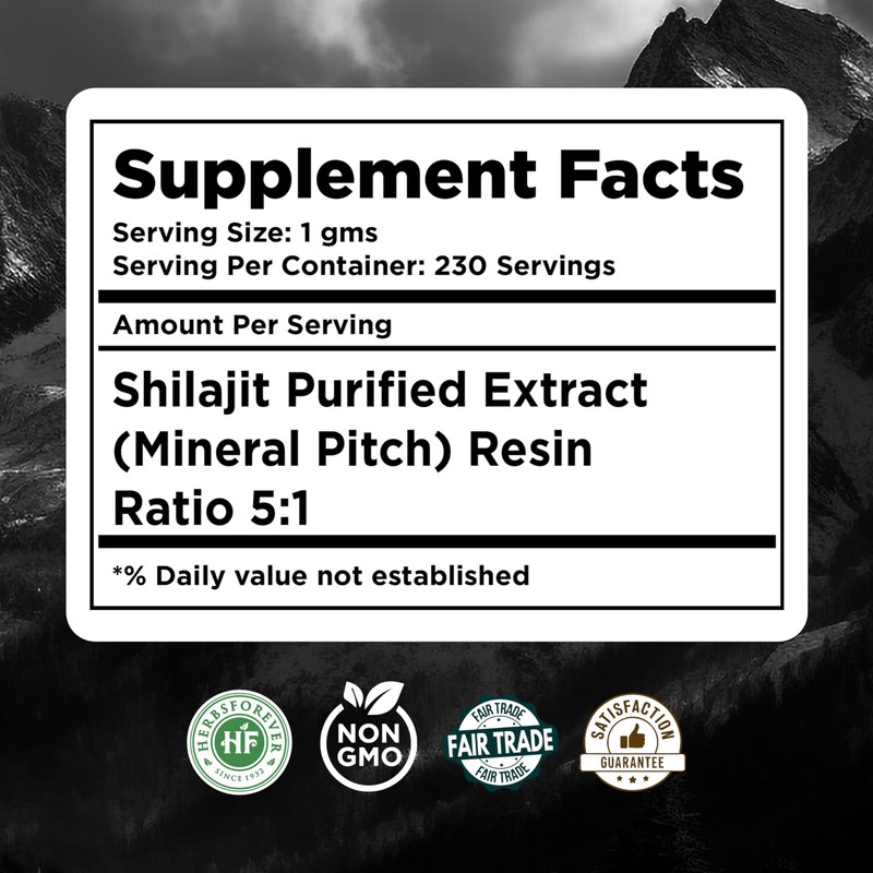 Herbsforever Shilajit Powder Mineral Pitch Antioxidant General Wellness Concentrated Extract