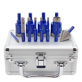 SHDIATOOL Diamond Drill Core Bits,Tile Drilling Core Hole Saw Kit for Porcelain Marble Ceramic Granite with 1/4 Carbide Positioning Drill Bit 12pcs (5/6/6/8/20/25/28/32/35MM/6MM/30MM/10MM)