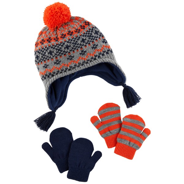 Simple Joys by Carter's Baby Boys' Hat and Mitten Set, Fair Isle, 12-24 Months