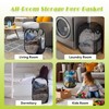 2-Pack Foldable Laundry Baskets, Collapsible Mesh Hamper with Reinforced Handles