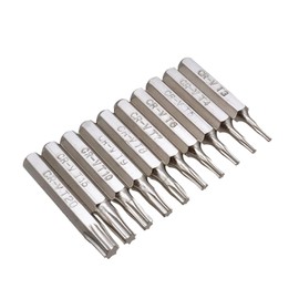 YTgilo 10PCS Hexagonal Shank 4mm Plum Blade Small Bit Repair Phone Bit Screwdriver Drill Bit Kit Multifunctional Mobile Repair Tool T3 T4 T5 T6 T7 T8 T9 T10 T15 T20