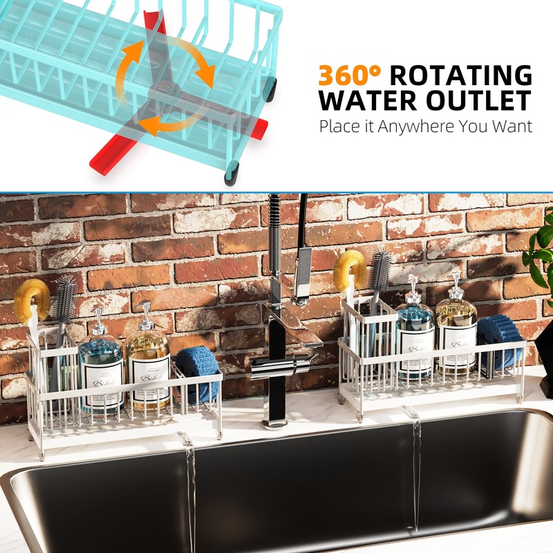 Moforoco Extra Large Kitchen Sink Caddy, Rustproof Sponge Holder for