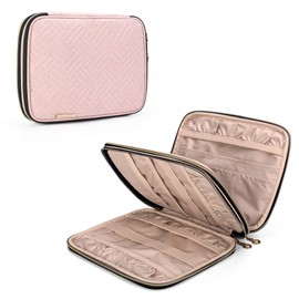 Teamoy Crochet Hook Bag, Knitting Needles Storage Bag for Crochet Sets, Knitting Travel Bag for Crochet Needle Sets and Knitting Accessories, Pink