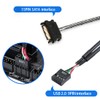 Motherboard 9pin USB Header Splitter with SATA Power Cable, Male