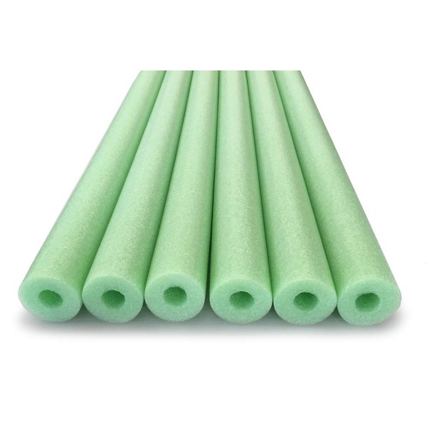 Oodles of Noodles Deluxe Foam Pool Swim Noodles - 6 Pack Lime Green 52 Inch Wholesale Pricing Pack and Bonus Connector