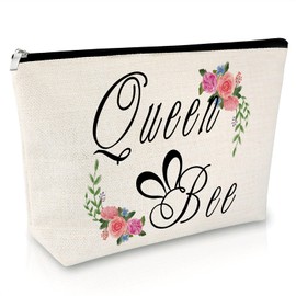 Funny Bee Lover Gift Makeup Bag Bee Themed Gift for Girls Daughter Inspirational Gift for Her Women Honeybee Gifts Beekeeper Gift Best Friend Gift Cosmetic Bag Birthday Christmas Graduation Gift