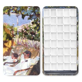 40Pcs Empty Half Pans with Magnetic Stripe Watercolor Paint Travel Tin Palette Case, Artist Paints Half Pan Kits for DIY Watercolor Oils or Acrylics Painting Art Drawing Garden