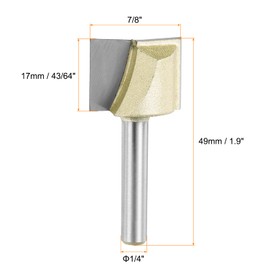 HARFINGTON Bottom Cleaning Router Bit 7/8" Diameter 1/4" Shank Carbide Tipped Cutter Surfacing Planing Router Bits for Woodworking Planing