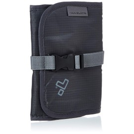 Travelon Tech Accessory Organizer, Charcoal, OPEN 13.75 x 6.5 x .1 CLOSED 6.5 x 5 x 1, Travelon Tech Accessory Organizer