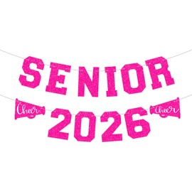 Fuyoooo Graduation Party Decorations Cheerleader Senior 2026 Graduation Banners Megaphone 2026 Senior Night Decorations Sport Theme Party Supplies for Player Gift Sport Parties Favors(Rose Red)