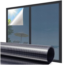 Coavas One Way Window Privacy Film,Reflective Home Glass Mirror Tint See Out Not in,Heat UV Blocking Static Cling for Office Front Door Daytime Privacy Covering, Blue-Silver,23.6x157.5 in